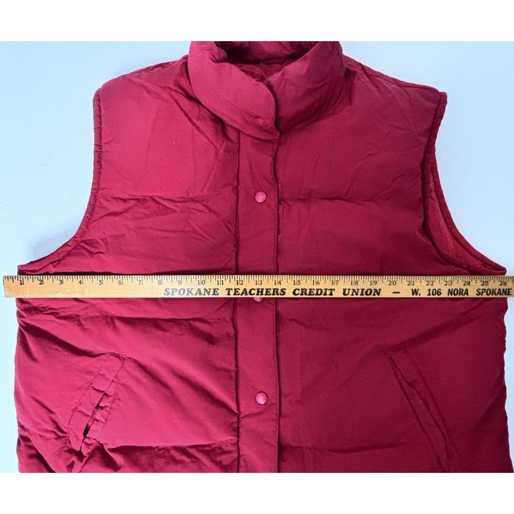 Vintage Eddie Bauer Goose Down Quilted Puffer Vest Womens XL Red - Picture 2 of 9